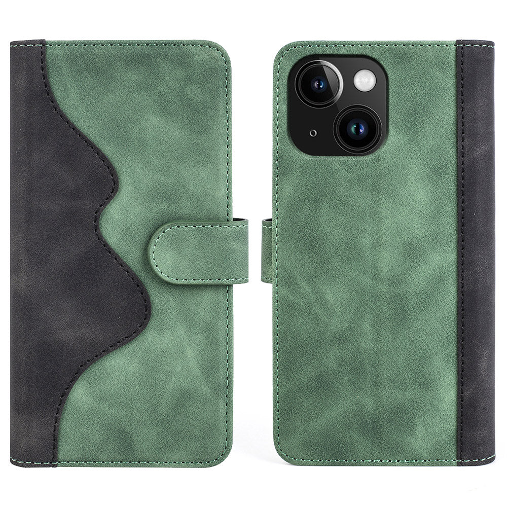 For iPhone 15 Dual-color Splicing Magnetic Clasp PU Leather Wallet Phone Cover Drop-proof Case For iPhone 15 Dual-color Splicing Magnetic Clasp PU Leather Wallet Phone Cover Drop-proof Case